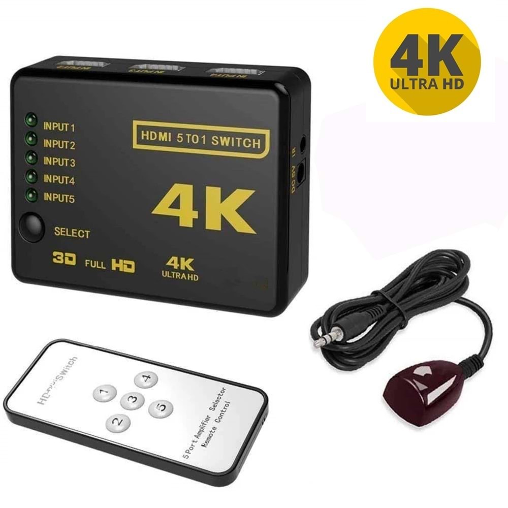 Netojen NT-214 5 Port Hdmı Switch 4K