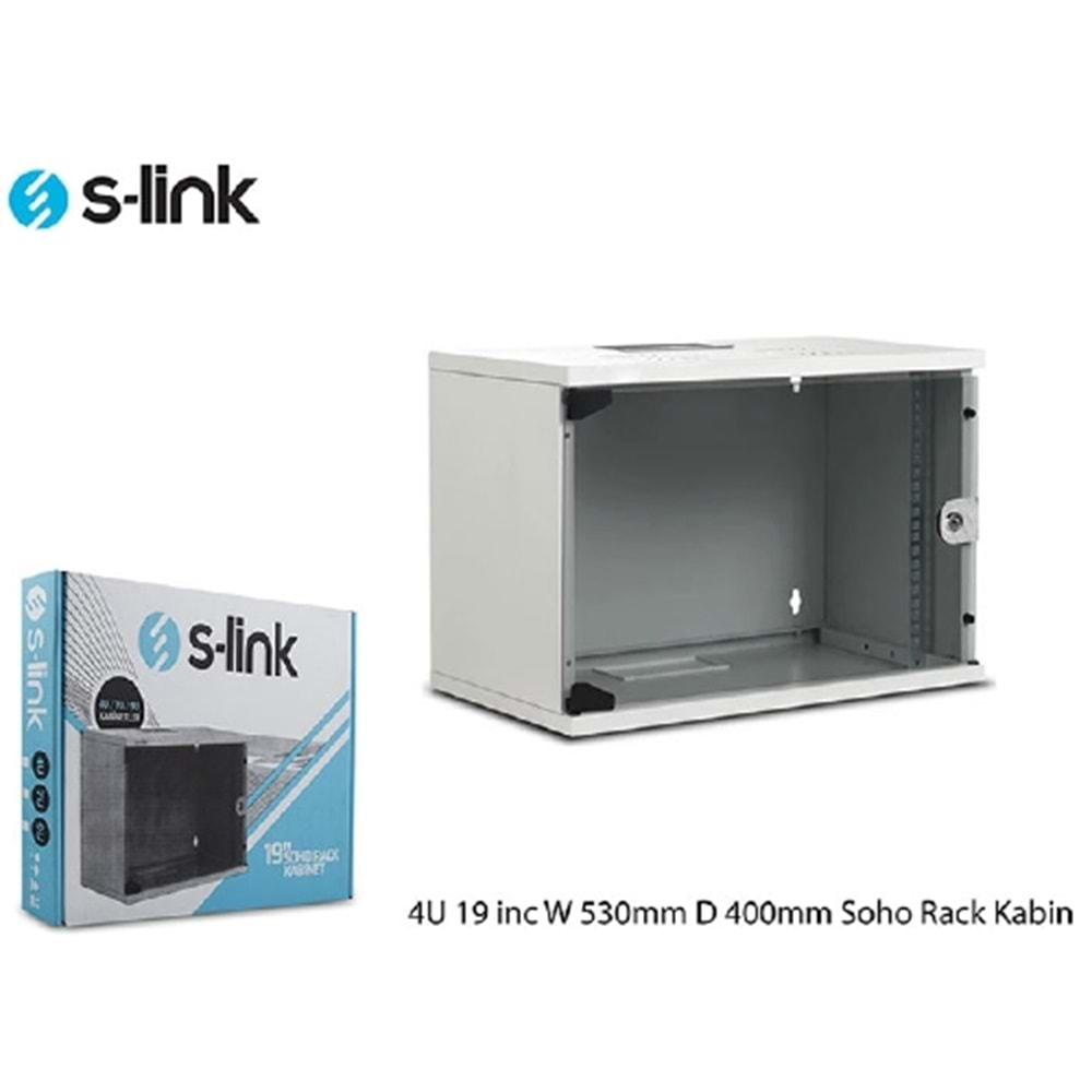 S-Link 4U Soho Rack Kabin 19 W 530Mm D 400Mm