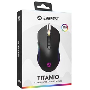 Everest SM-F09 Tıtanıo Usb Gümüs 7200Dpi Rgb Ledli Gaming Oyuncu Mouse