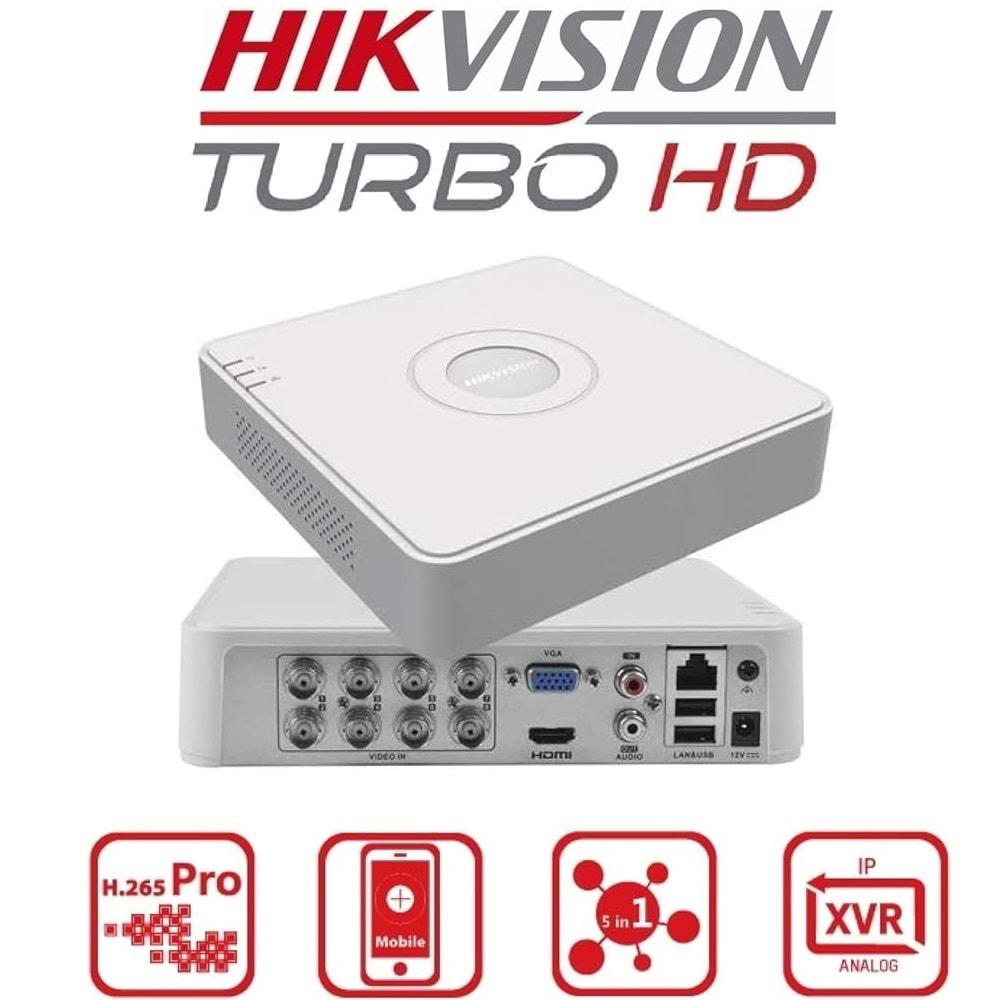 Hikvision Ds-7108Hghı-K1 8 Kanal H.265+/H.265 Hd-Tvı Kayıt Cıhazı