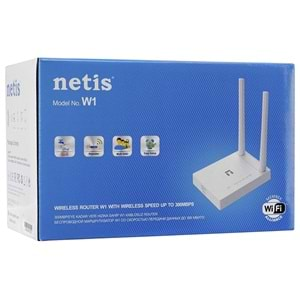 Netis W1 300Mbps 2.4GHz 1*WAN+2*LAN 2*5dBi AntenAP+Repeater+WISP Smart Kablosuz Router