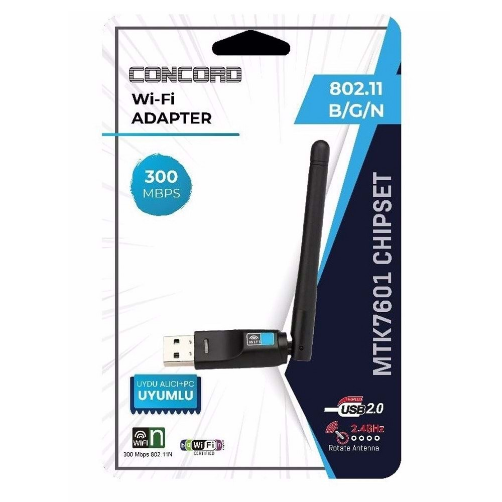 Concord W-7 Usb Wireless Adaptör Uydu Alıcı Uyumlu