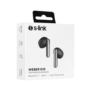 S-link Weber G10 Siyah Dokunmatik Gerçek Kablosuz Bluetooth V5.4 TWS Mikrofonlu Kulaklık