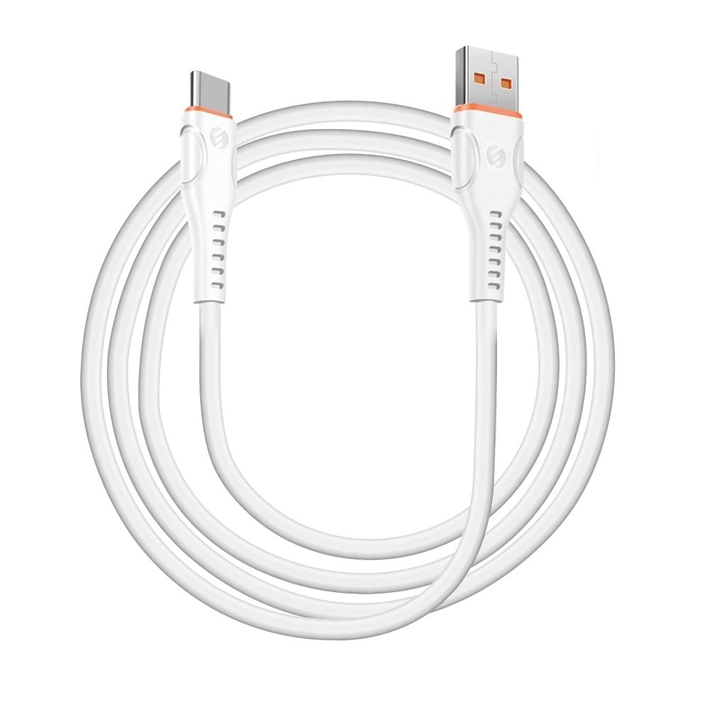 S-link SL-EC50 (SL-EC50T) 5V 2400MA Type-C Kablolu 2 USB Çıkışlı BeyazEv Şarj Adaptörü