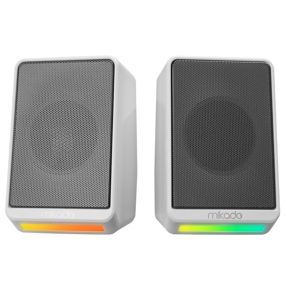 Mikado MD-178 Beyaz RGB Aydınlatmalı USB + 3.5mm Speaker