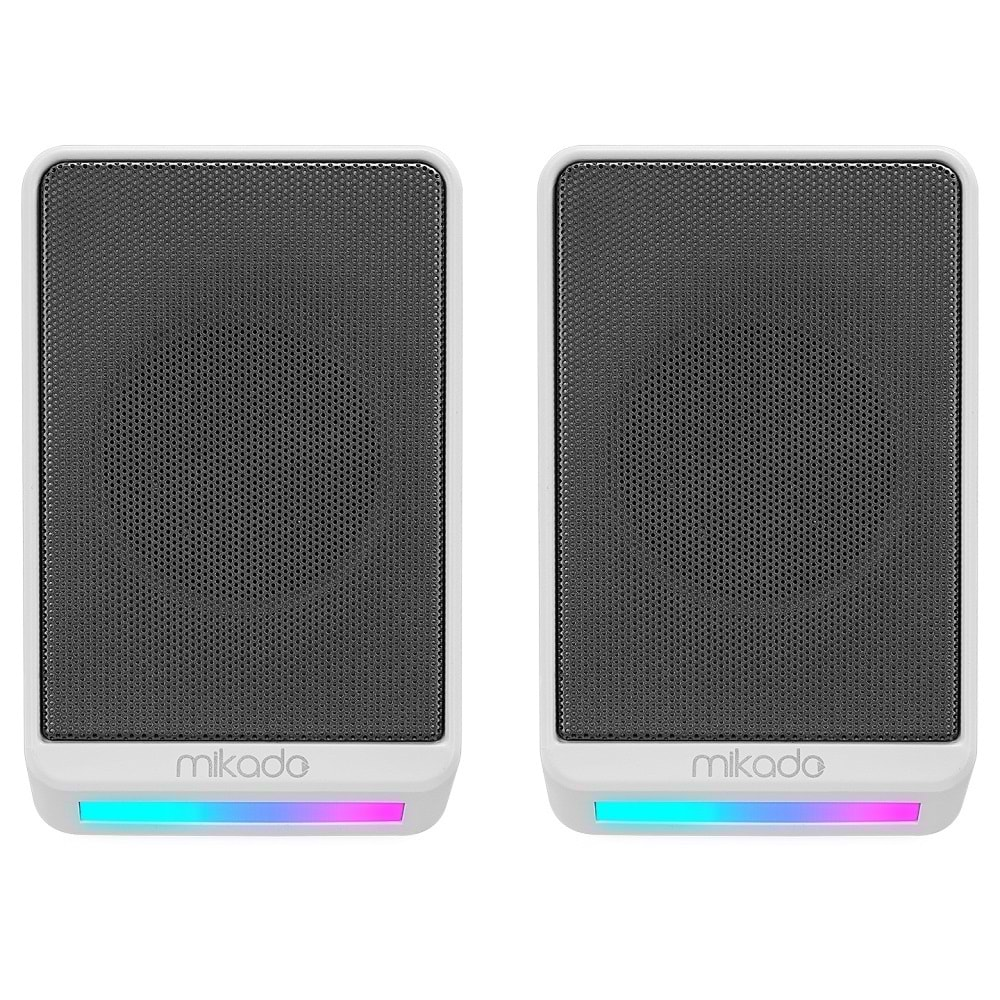 Mikado MD-178 Beyaz RGB Aydınlatmalı USB + 3.5mm Speaker