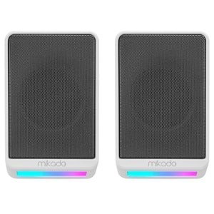 Mikado MD-178 Beyaz RGB Aydınlatmalı USB + 3.5mm Speaker