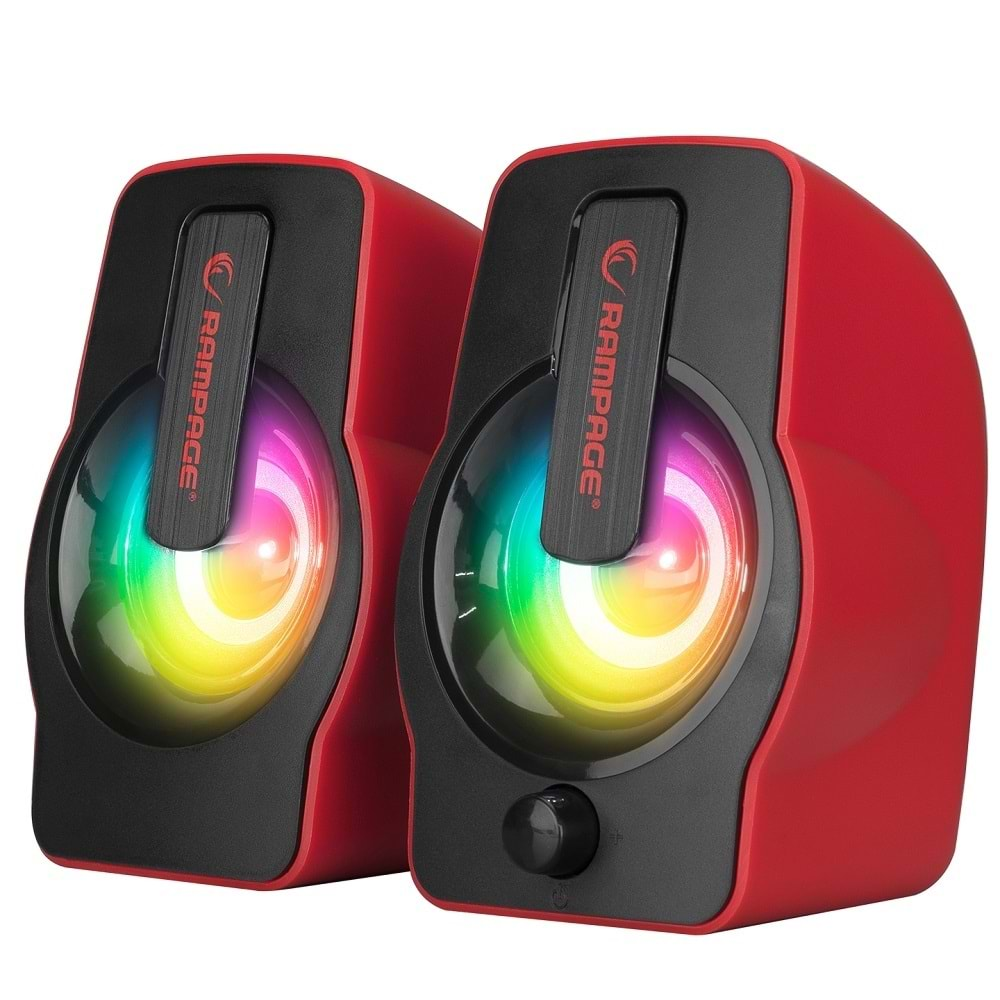 Rampage RMS-G7 FALSETTO RGB Ledli Kırmızı Multimedia Gaming USB Speaker