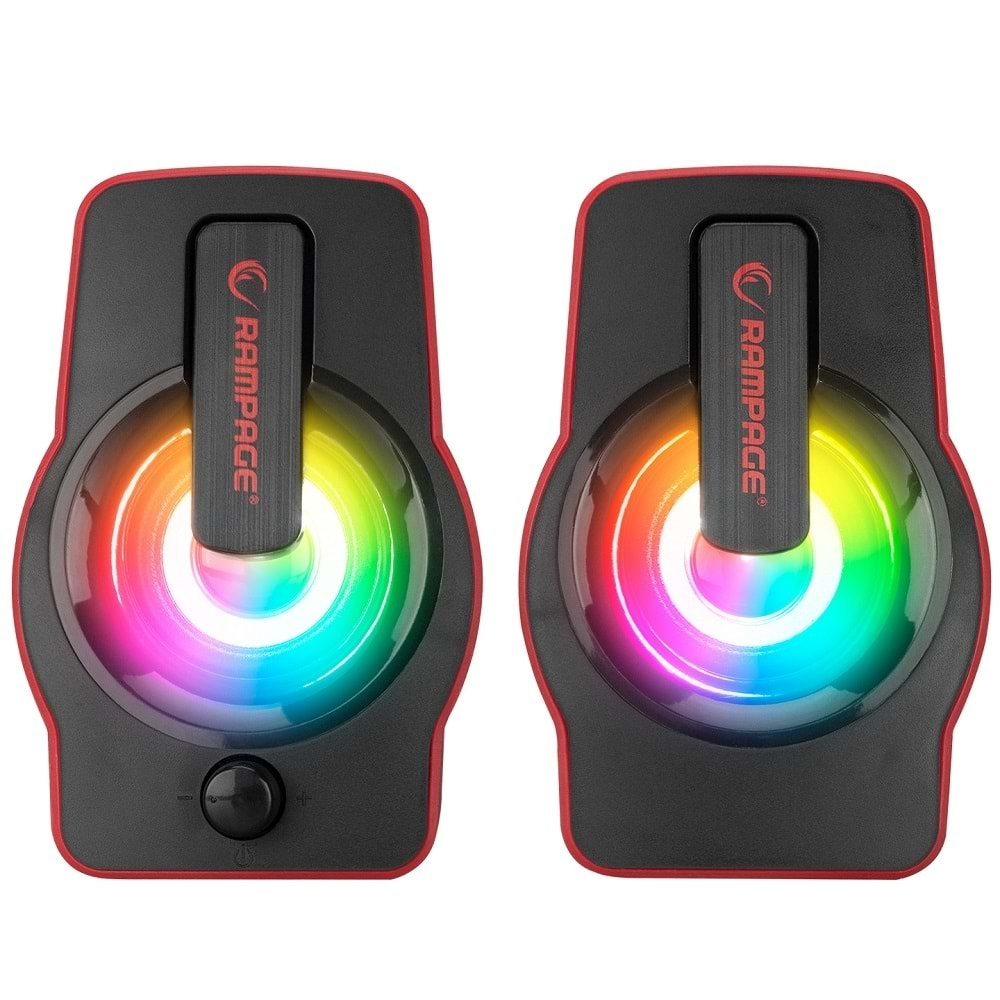 Rampage RMS-G7 FALSETTO RGB Ledli Kırmızı Multimedia Gaming USB Speaker