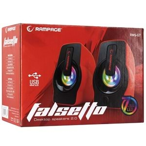 Rampage RMS-G7 FALSETTO RGB Ledli Kırmızı Multimedia Gaming USB Speaker