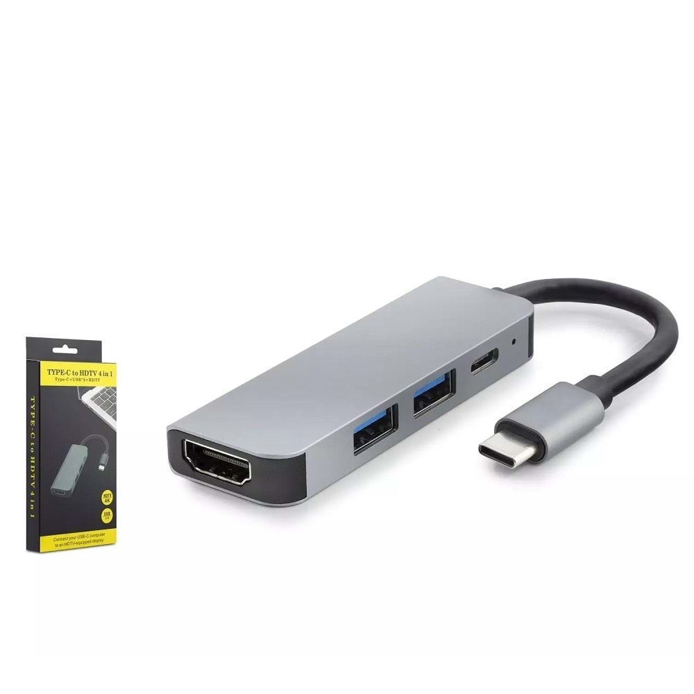 Hadron HDX7840 Type-C To Hdtv Hdmı 4K 30hz + Type-C + 2*usb3.0 4in1