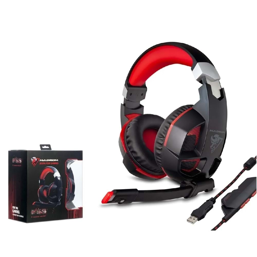 Hadron G59 Oyuncu Kulaklığı Usb 7.1 (PS4 Uyumlu) Siyah-Kırmızı