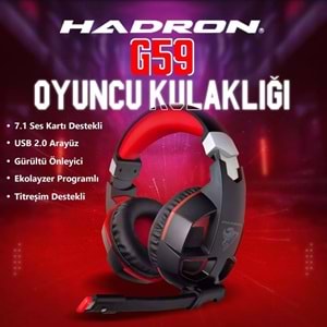 Hadron G59 Oyuncu Kulaklığı Usb 7.1 (PS4 Uyumlu) Siyah-Kırmızı