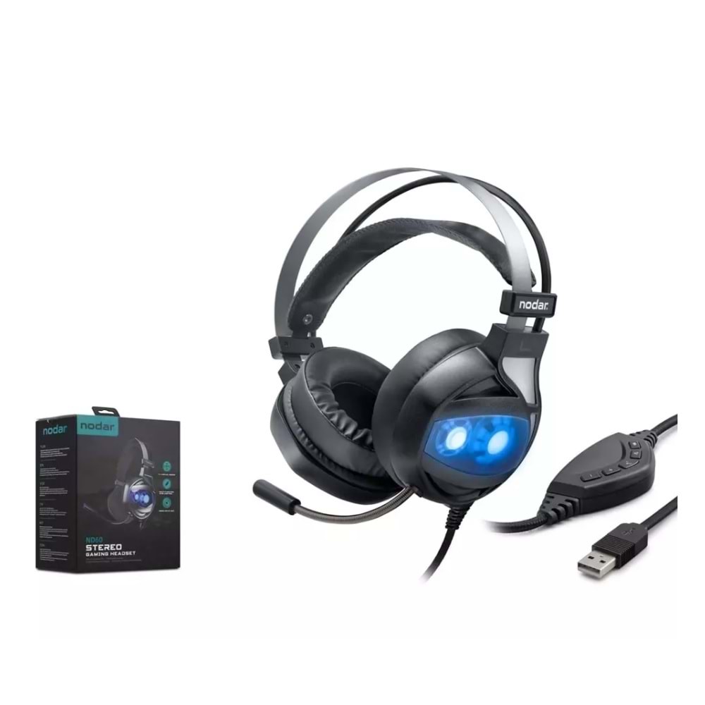 Nodar G60 Oyuncu Kulaklığı Usb 7.1 (PS4 Uyumlu) Siyah