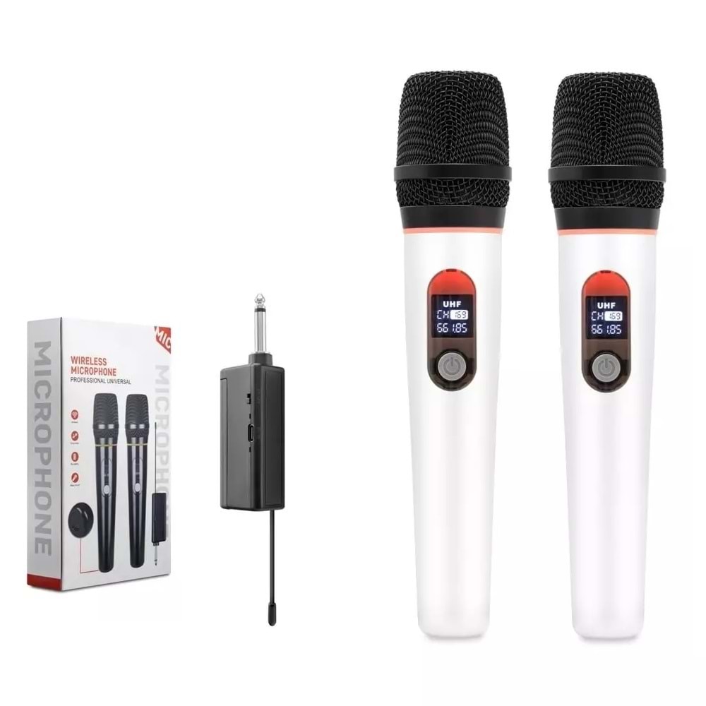 Hadron 2791 UHF Kablosuz Mikrofon 6.5mm çaplı (Beyaz)