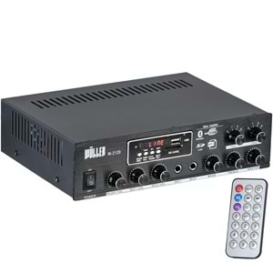 Wöller W-2120 100 Watt / 70-100V ve 4-16 ohm / USB / SD Kart / Bluetooth / Bass/Tiz/Echo Kontrol / 2 Bölgeli /Trafolu Amfi