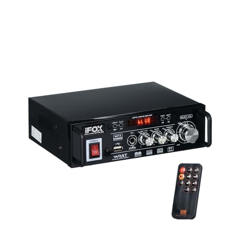 İfox FX-80 - 80 Watt / Tek Bölgeli / Usb / Bass-Tiz Kontrol / Amfi