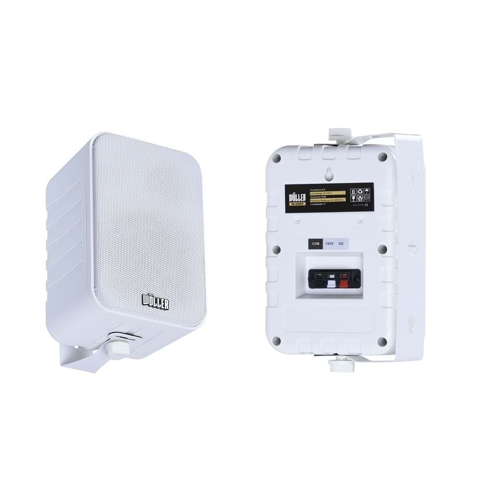 Wöller W-4100T Beyaz 4” Hat Trafolu Duvar Hoparlörü / 100 Watt Max. / 8 Ohm / 210*135*113 mm