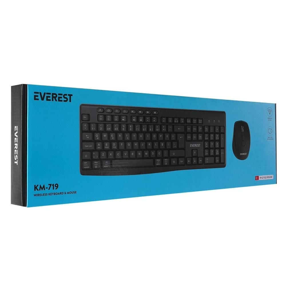 Everest KM-719 Kablosuz Q Multimedia Klavye + Mouse Set