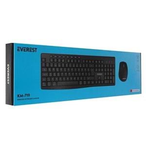 Everest KM-719 Kablosuz Q Multimedia Klavye + Mouse Set