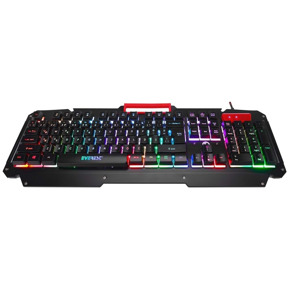 Everest KB-R800 METAFOR USB Gökkuşağı Aydınlatmalı Q Metal Yüzey Gaming Oyuncu Klavyesi