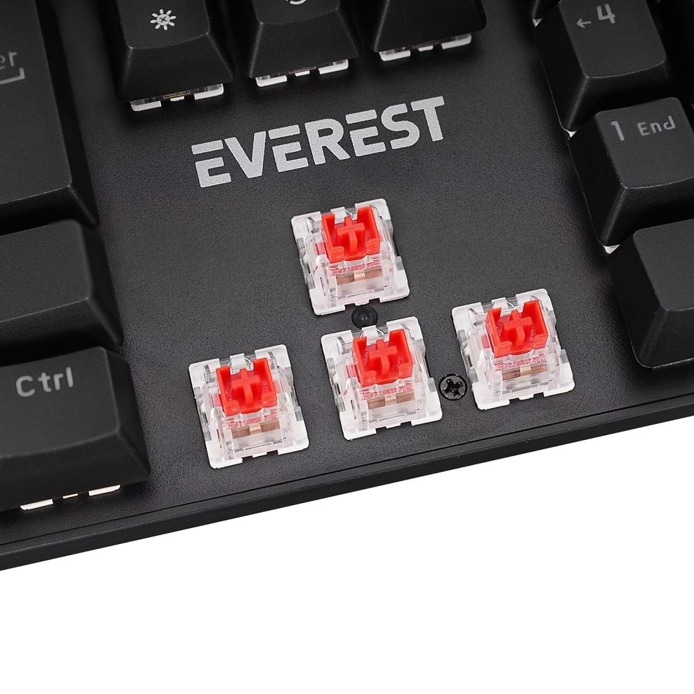 Everest KB-MK1 Lumos Red Switch USB Rainbow Aydınlatmalı Full Anti-Ghosting Mekanik Gaming Oyuncu Klavye