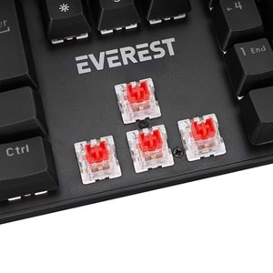Everest KB-MK1 Lumos Red Switch USB Rainbow Aydınlatmalı Full Anti-Ghosting Mekanik Gaming Oyuncu Klavye