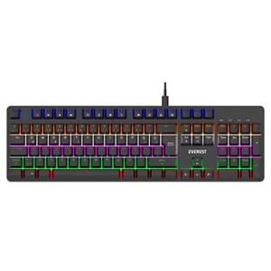 Everest KB-MK1 Lumos Siyah USB Rainbow Aydınlatmalı Blue Switch Full Anti-Ghosting Mekanik Gaming Oyuncu Klavye