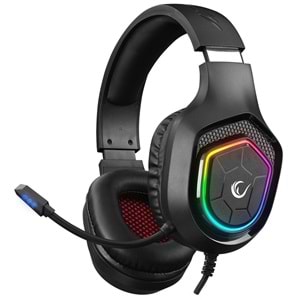 Rampage RM-K90 VECTOR Siyah RGB Led 3.5mm Gaming Mikrofonlu Oyuncu Kulaklığı