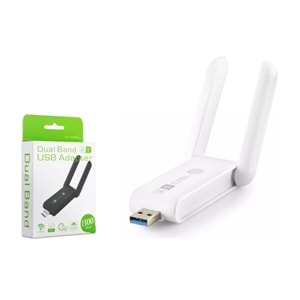 Pix-Link Uac27D Usb Wifi Adaptör Ac650 2.4Ghz & 5Ghz Rtl8812Bu Wifi5 Beyaz
