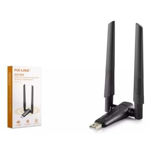 Pix-Link Uax04 Wifi Adaptör 2.4Ghz & 5Ghz Aıc8800D Ax1800 Wifi6