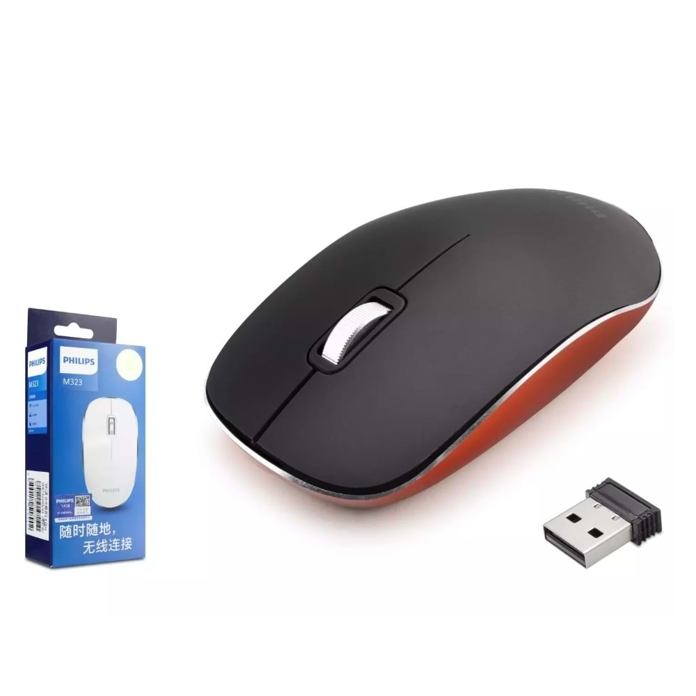 Philips Spk7323Hs Wireless Mouse Sessiz Siyah/Kırmızı