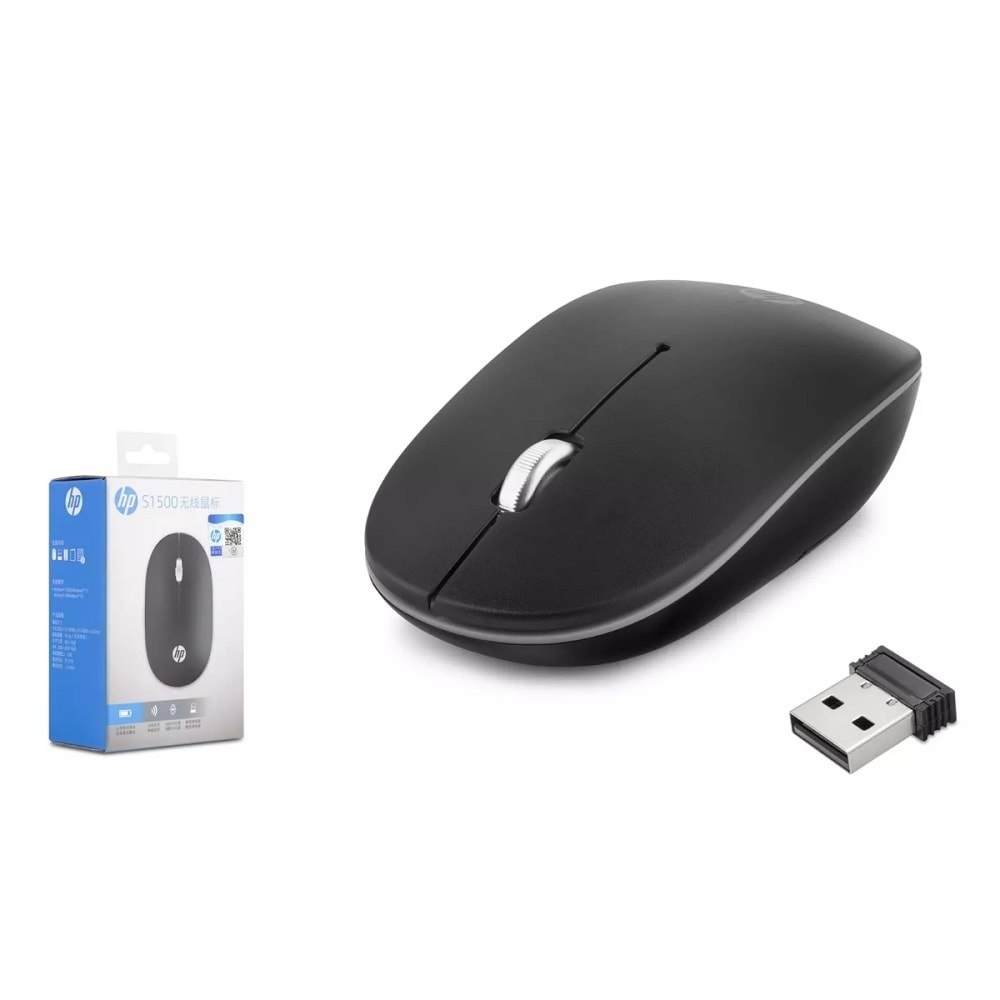 Hp S1500 Plus Wireless Mouse Sessiz 800/1600dpi Siyah