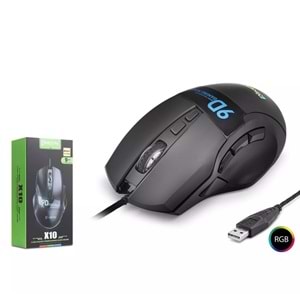 Mkespn X10 Gaming Mouse Kablolu 12800 Dpi 9 Tuş Makro 1000Hz Rgb Oyuncu Mouse Siyah