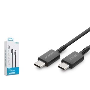 Nodar Nd1101 Type-C To Type-C Kablo 25W 1mt Siyah
