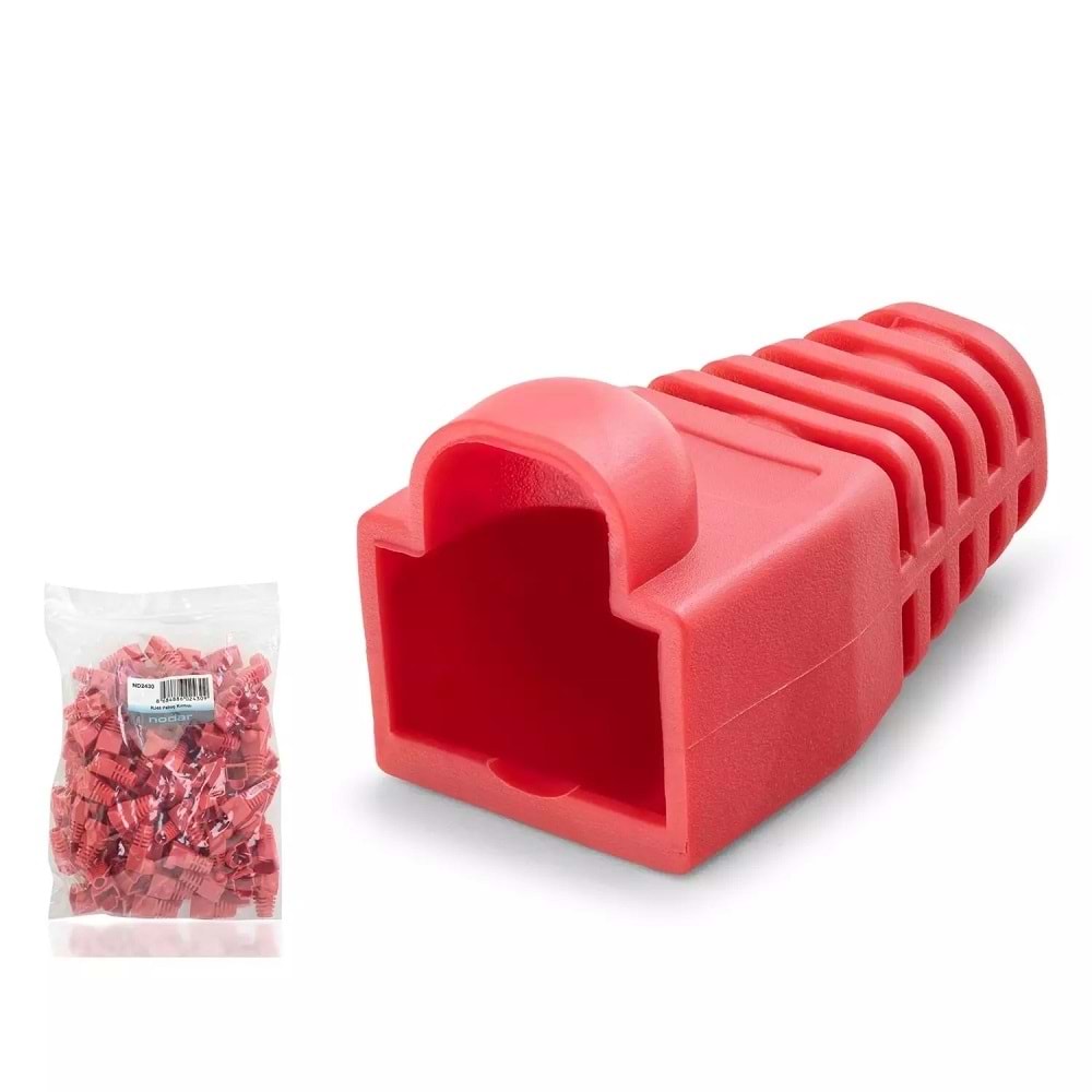 Nodar Nd2430 Rj45 Konnektör Papuç 100Lü Paket Kırmızı Kılıf