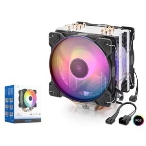 Nodar Nd2602 Kule Tipi RGB İşlemci Fanı -2 Fanlı 6 Bakırlı