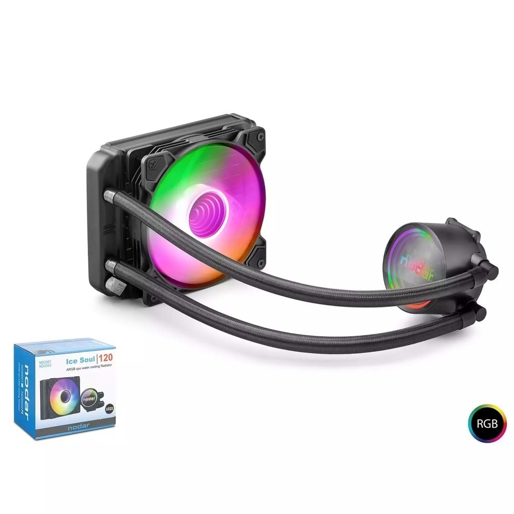 Nodar Nd2502 Siyah Sıvı Soğutma 1 Fan 120 Argb 12cm