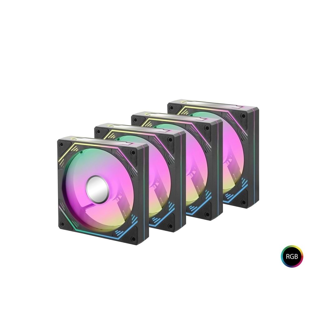 Mofan Mf2903b 850w 80Plus Bronze Power Supply 4*Rgb Fan Temperli Cam Siyah Gaming Kasa