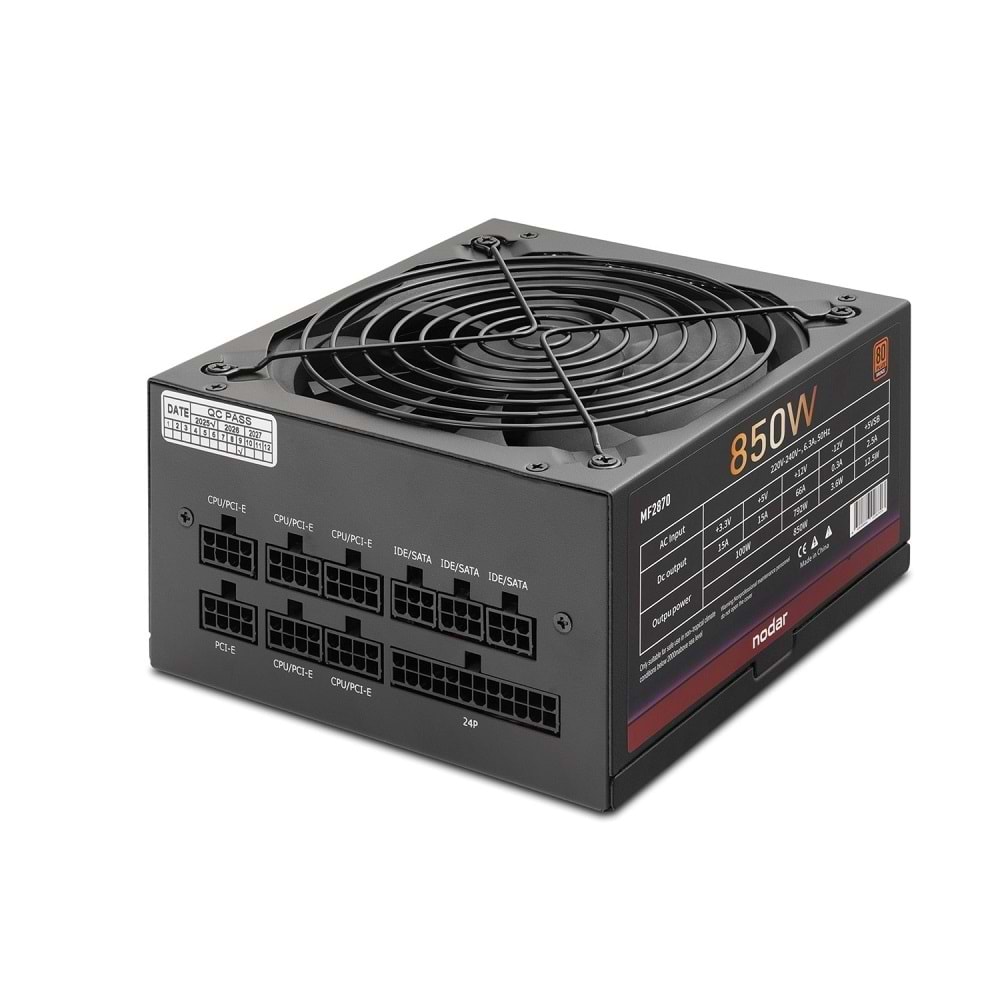 Mofan Mf2903w 850w 80Plus Bronze Power Supply 4*Rgb Fan Temperli Cam Beyaz Gaming Kasa