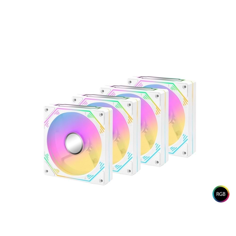 Mofan Mf2900w 850w 80Plus Power Supply 4*Rgb Fan Temperli Cam Beyaz Gaming Kasa