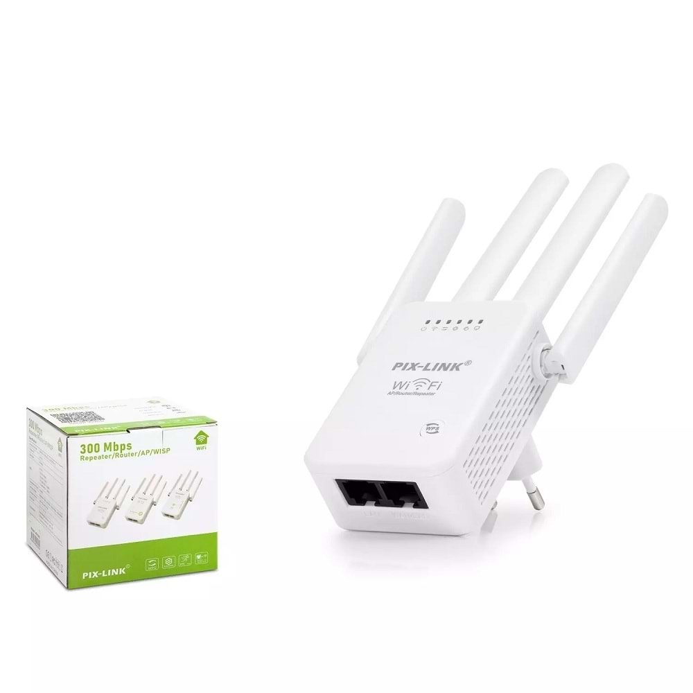 Pix-Link Wr47D4Q Wifi Repeater + Router + Ap 300Mbps Beyaz