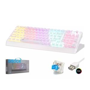 Hadron G500XW Mekanik Beyaz Gaming Klavye 104 Tuş Blue Switch RGB