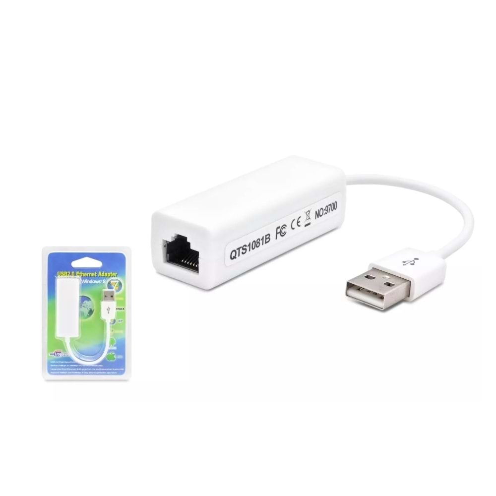 Hadron HDX5277 USB 2.0 Ethernet Adaptör 10/100 Mbps - Beyaz