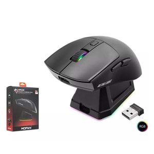 Mofan MF1215B Kablosuz Gaming RGB Mouse Şarj Standlı - Siyah