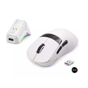 Mofan MF1216W Kablosuz Gaming RGB Mouse Şarj Standlı - Beyaz