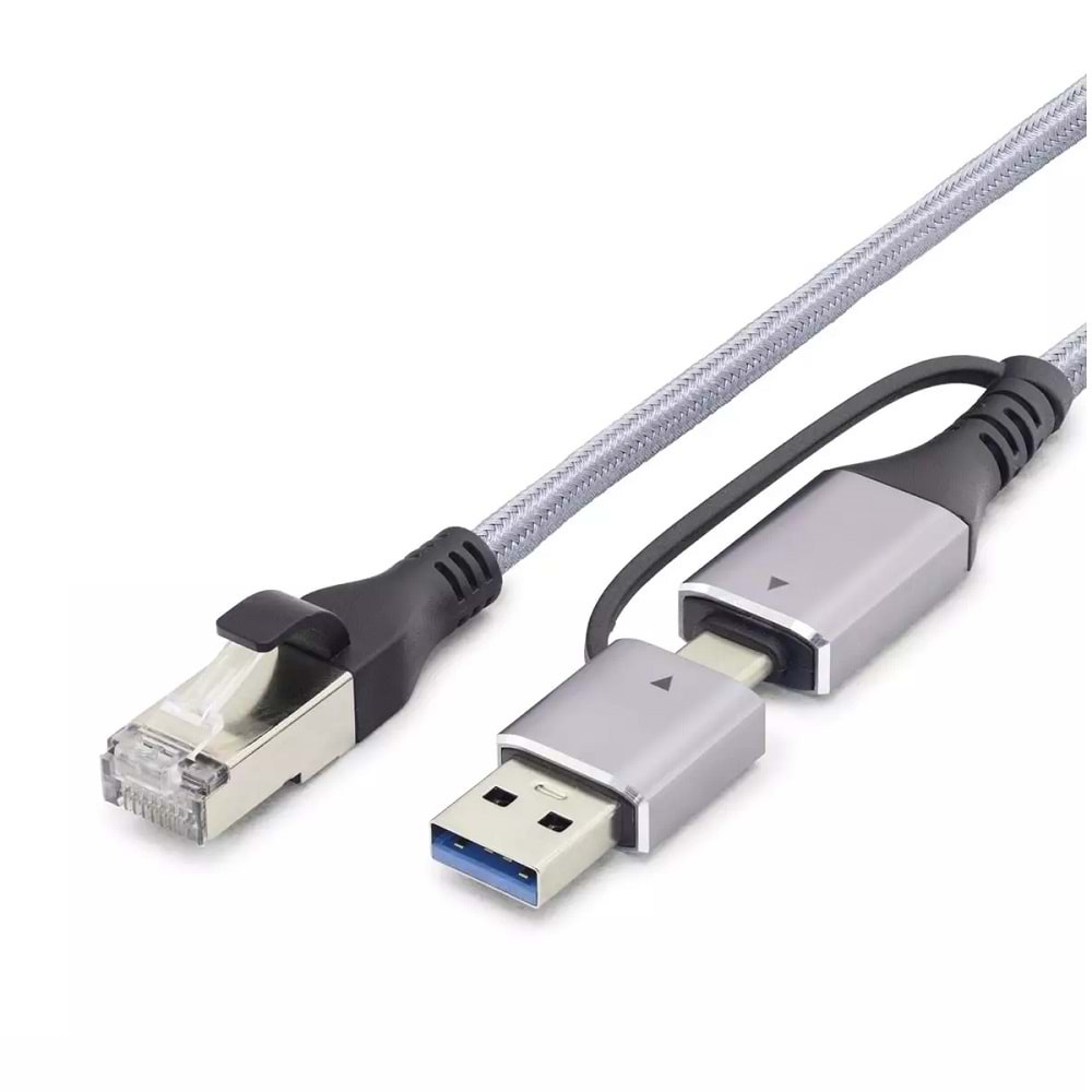 Hadron HDX7876 USB 3.0 & Type-C Gigabit Ethernet Adaptör - Gri