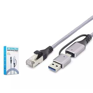 Hadron HDX7876 USB 3.0 & Type-C Gigabit Ethernet Adaptör - Gri