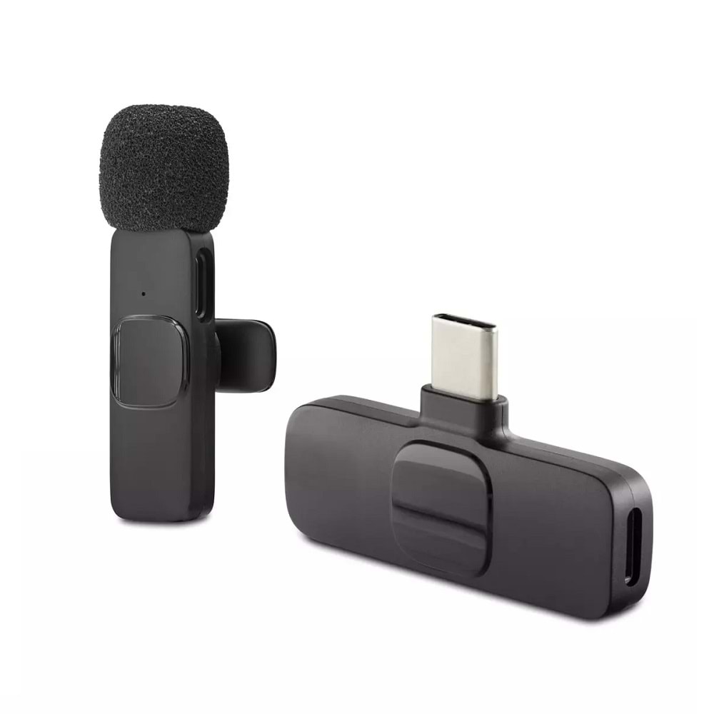 Hadron HDX2783 Type-C Kablosuz Mikrofon - Siyah