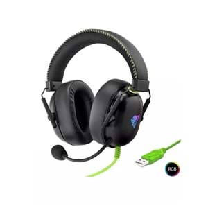 Mofan G886 Usb RGB 7.1 Gaming Kulaklık - Siyah Yeşil